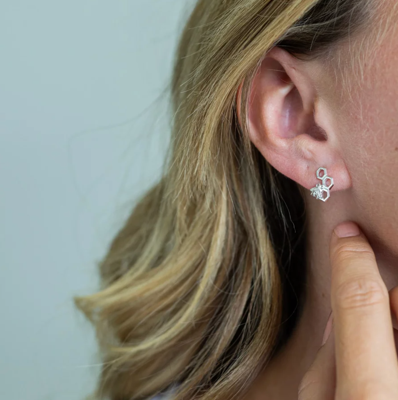 Vurchoo Silver Bumblebee Stud Earrings - Life Before Plastic